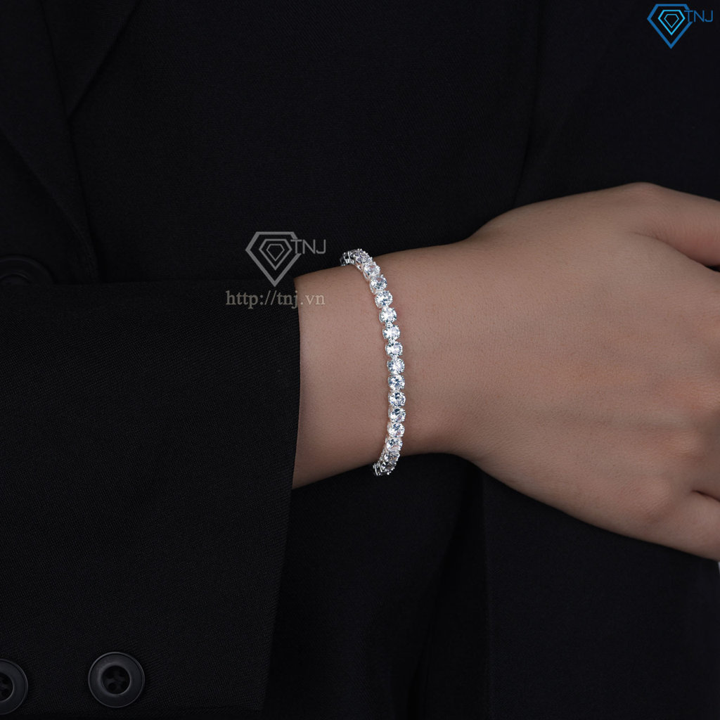 Lắc tay Tennis bạc cho nữ đính đá 4mm LTN0283