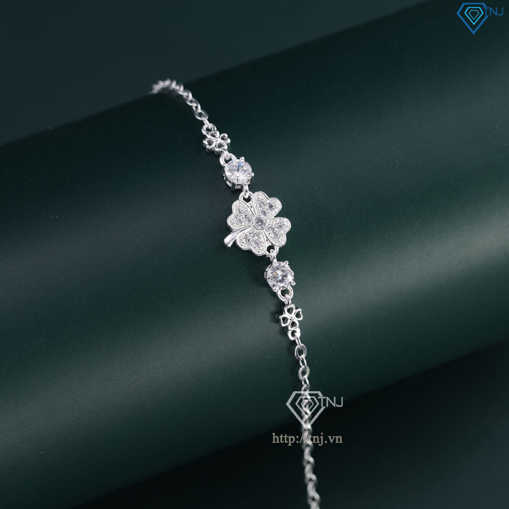 Lắc tay bạc nữ hình cỏ 4 lá đẹp LTN0316