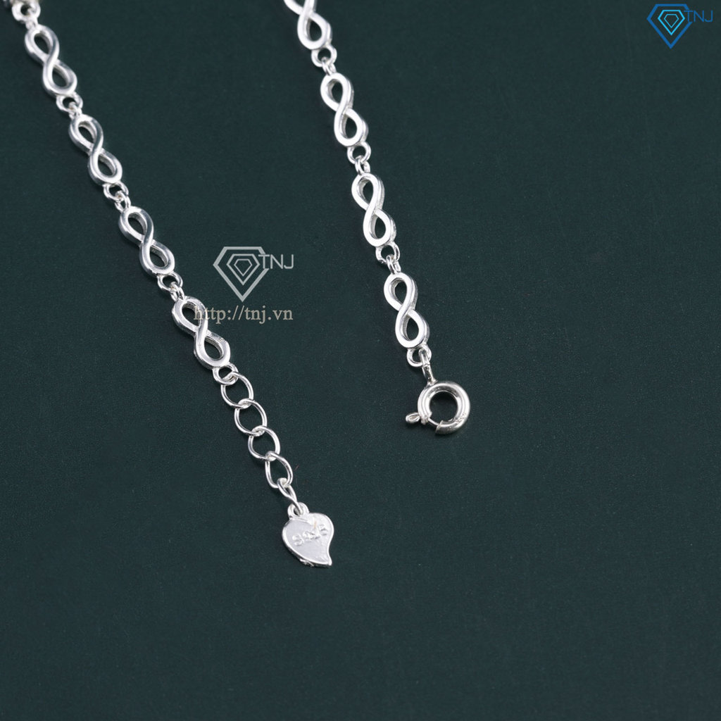 Lắc tay hình cỏ 4 lá dây vô cực khắc tên theo yêu cầu LTN0330