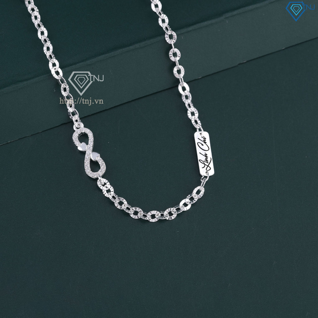 Lắc tay bạc nữ hình vô cực khắc tên theo yêu cầu LTN0345