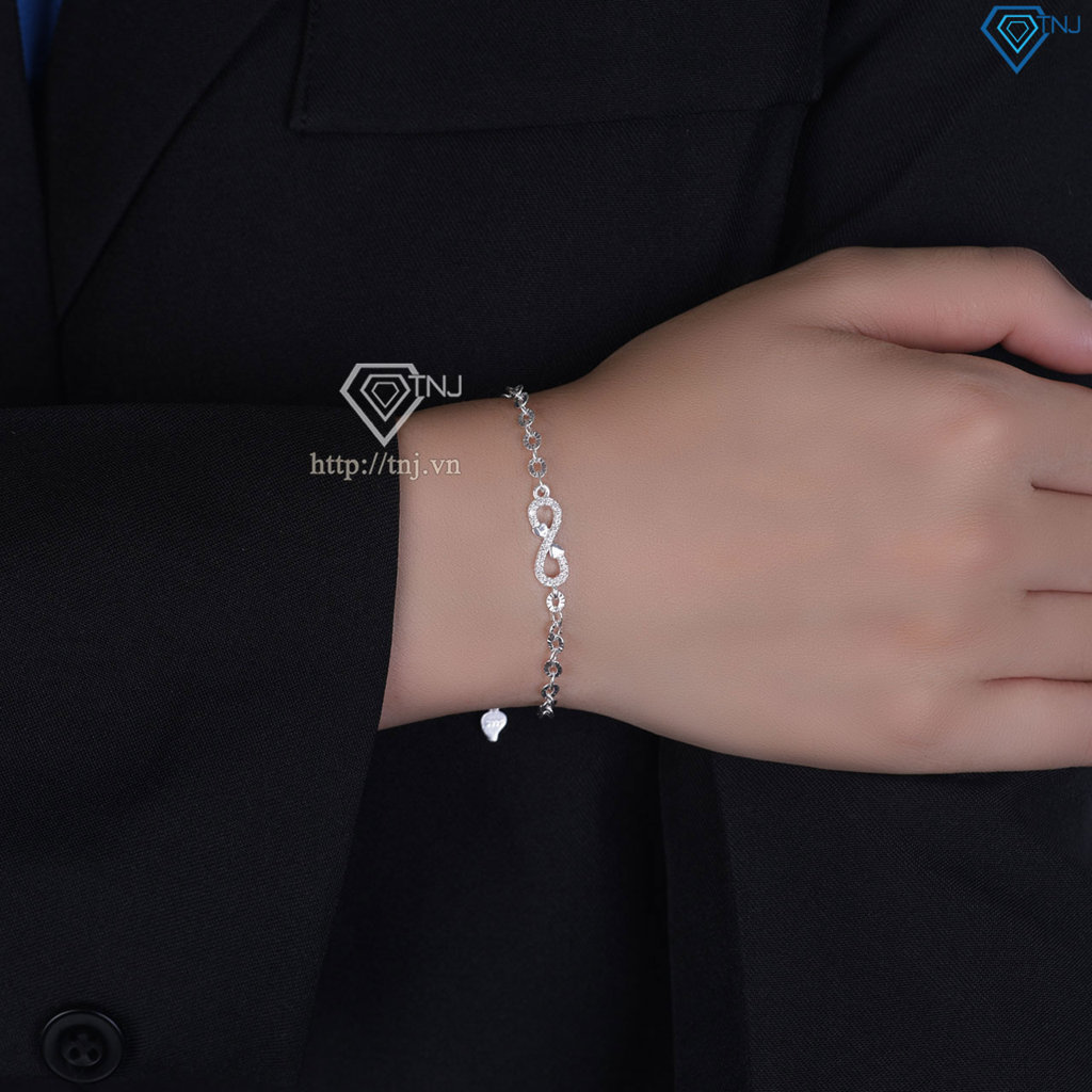 Lắc tay bạc nữ hình vô cực khắc tên theo yêu cầu LTN0345