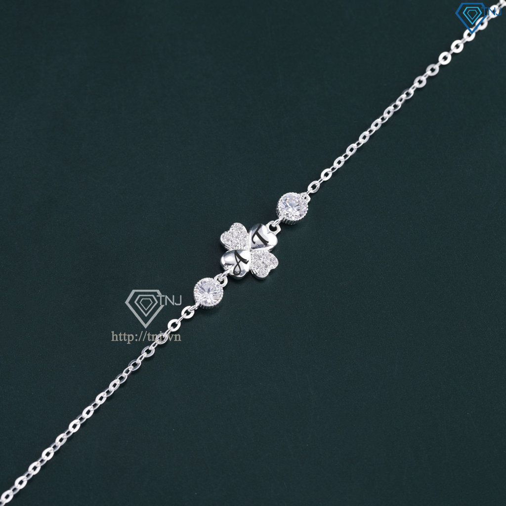 Lắc tay bạc nữ cỏ 4 lá khắc tên LTN0361