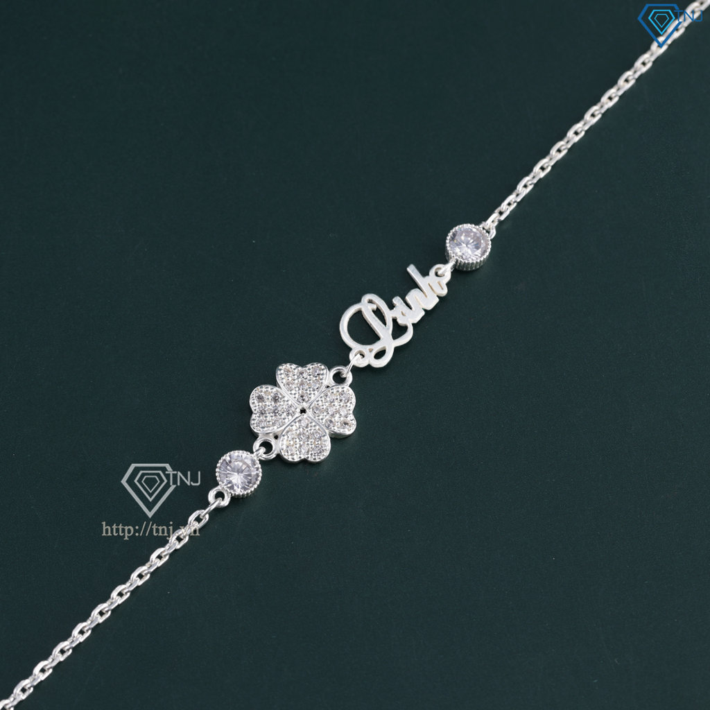 Lắc tay cỏ 4 lá khắc tên theo yêu cầu LTN0387