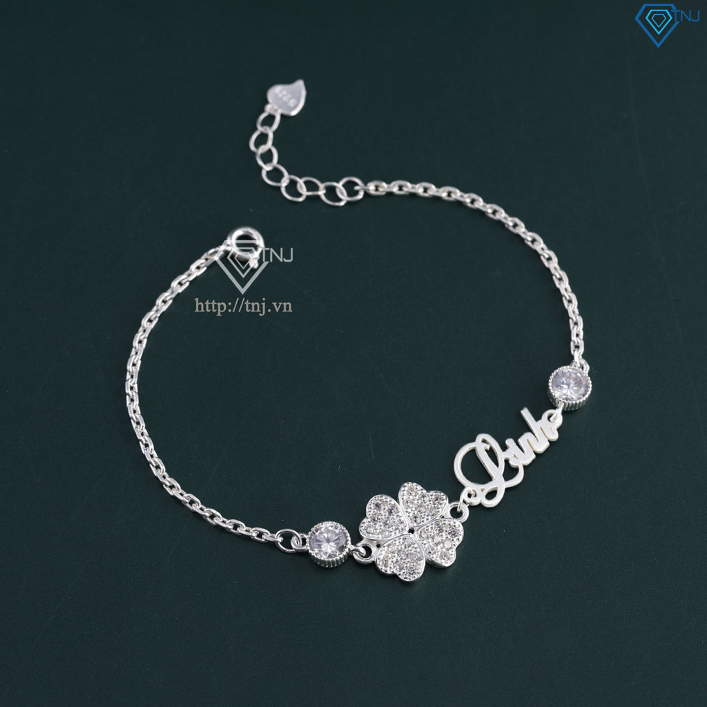 Lắc tay cỏ 4 lá khắc tên theo yêu cầu LTN0387