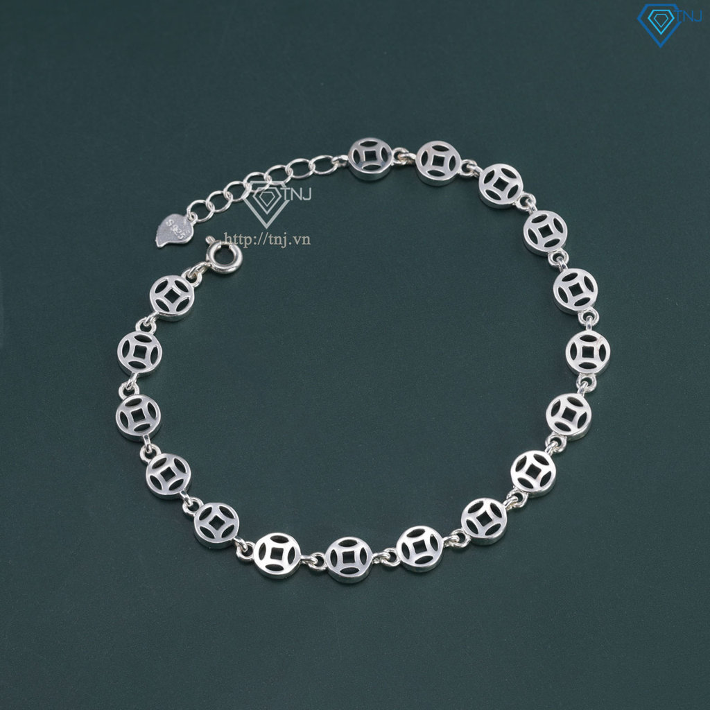 Lắc tay bạc nữ hình kim tiền đẹp LTN0437
