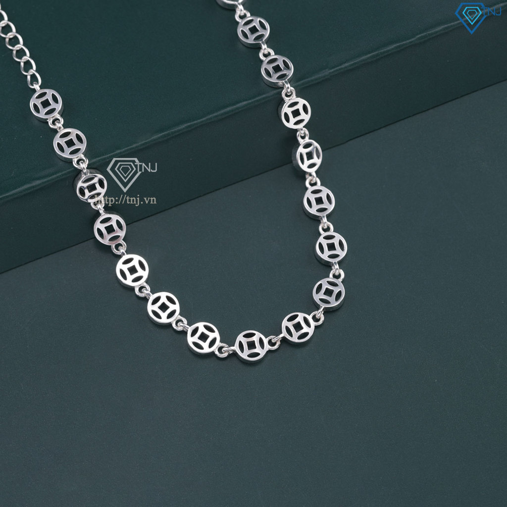 Lắc tay bạc nữ hình kim tiền đẹp LTN0437