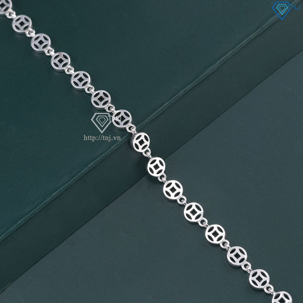 Lắc tay bạc nữ hình kim tiền đẹp LTN0437