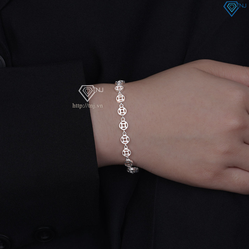 Lắc tay bạc nữ hình kim tiền đẹp LTN0437