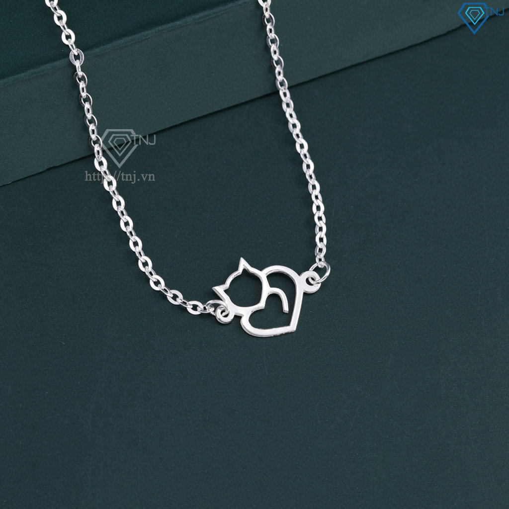 Lắc tay bạc nữ hình con mèo giá rẻ dễ thương LTN0443
