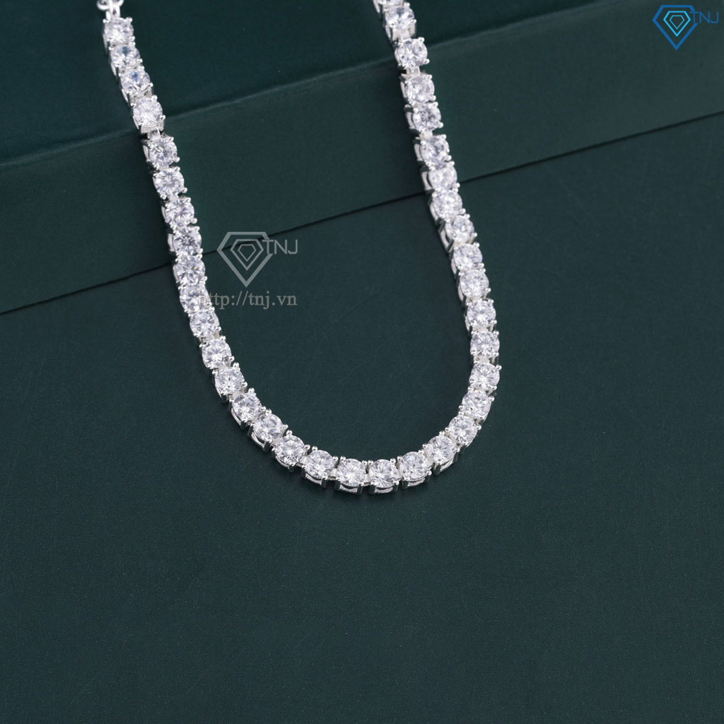 Lắc tay Tennis bạc cho nữ đính đá 3mm dây rút LTN0445