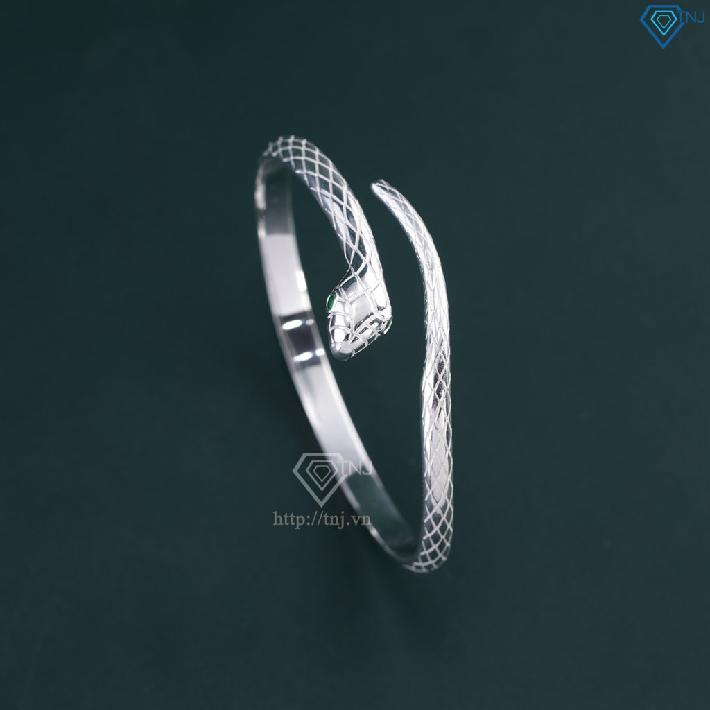 Lắc tay bạc nữ hình con rắn dạng kiềng LTN0453