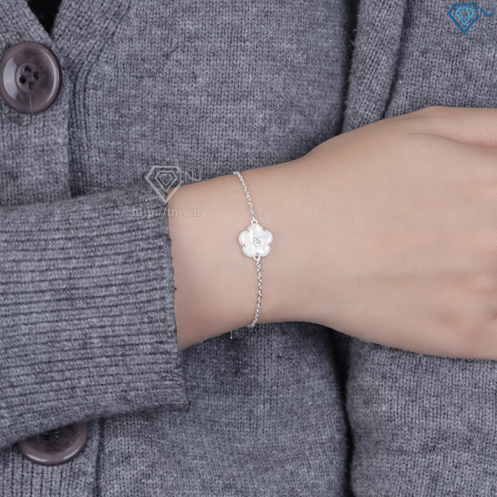 Lắc tay bạc nữ hoa 5 cánh đơn giản LTN0458
