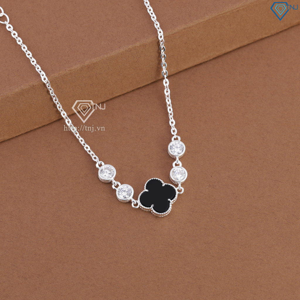 Lắc tay bạc nữ cỏ 4 lá đính đá theo mệnh LTN0461