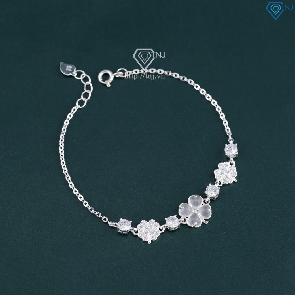 Lắc tay bạc nữ cỏ 4 lá may mắn LTN0462