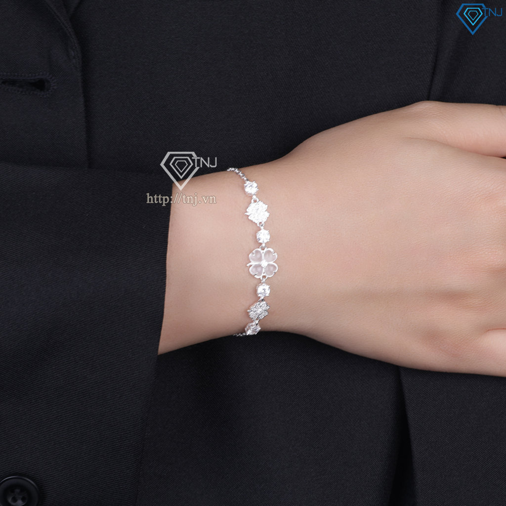 Lắc tay bạc nữ cỏ 4 lá may mắn LTN0462