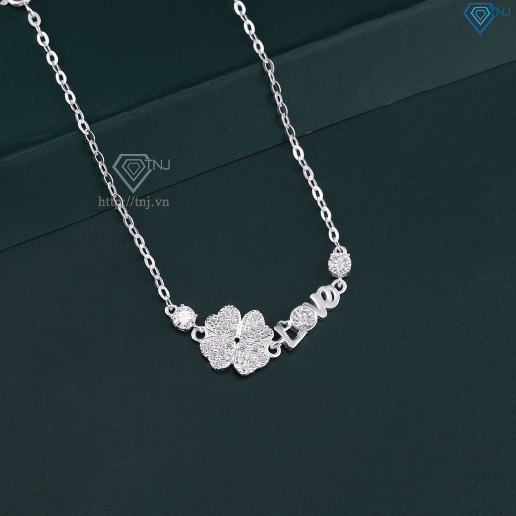 Lắc tay cỏ 4 lá chữ Love đính full kim cương Moissanite 4.0mm - Kiểm định GRA LTNM0025