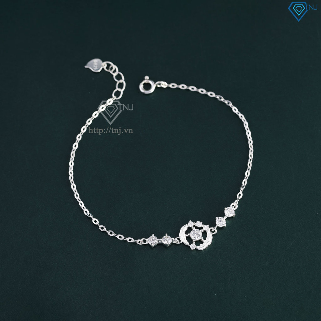 Lắc tay bạc nữ lông vũ đính full kim cương Moissanite LTNM0030