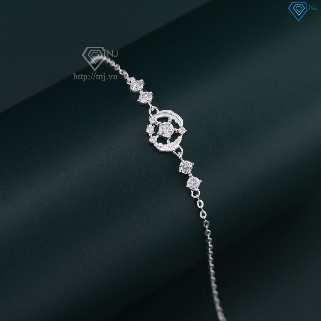 Lắc tay bạc nữ lông vũ đính full kim cương Moissanite LTNM0030