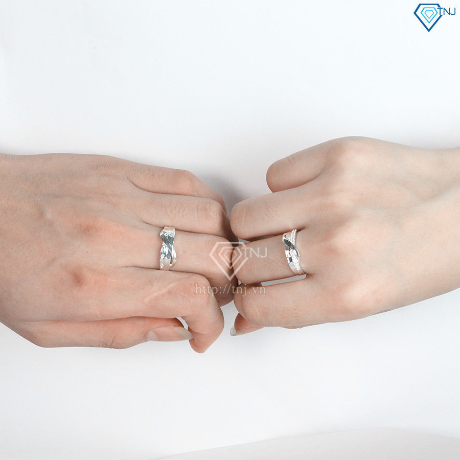 Nhẫn đôi bạc nhẫn cặp bạc đẹp chữ Love ND0054