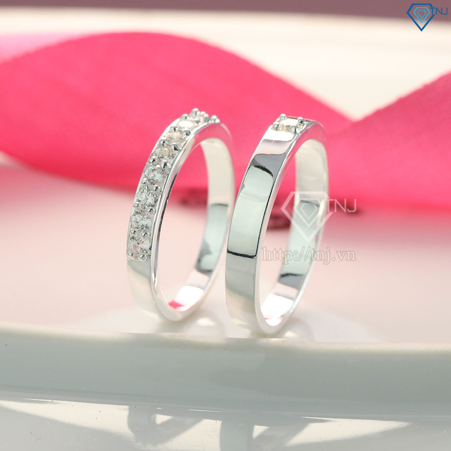 Nhẫn đôi bạc nhẫn cặp bạc đẹp đơn giản tinh tế ND0135