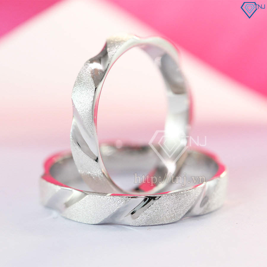 Nhẫn đôi bạc nhẫn cặp bạc đẹp đơn giản ND0142