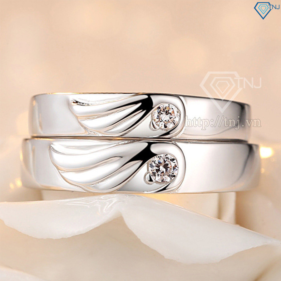 Nhẫn đôi bạc nhẫn cặp bạc cánh thiên thần ND0188