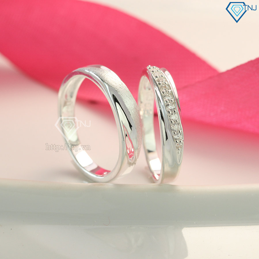 Nhẫn đôi bạc nhẫn cặp bạc đẹp tinh tế ND0201