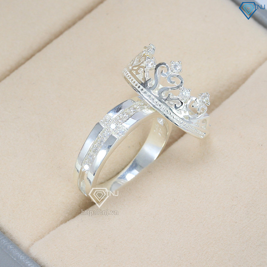 Nhẫn đôi bạc nhẫn cặp bạc King Queen ND0206