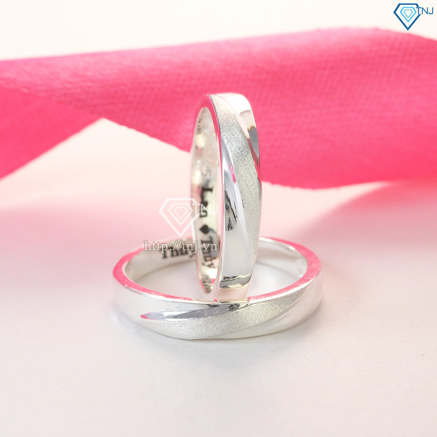 Nhẫn đôi bạc nhẫn cặp bạc đơn giản đẹp ND0245