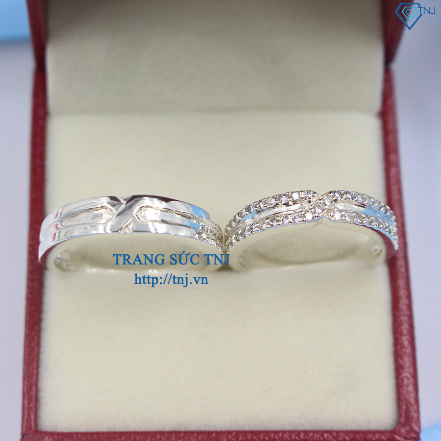 Nhẫn đôi bạc nhẫn cặp bạc đẹp khắc tên ND0255