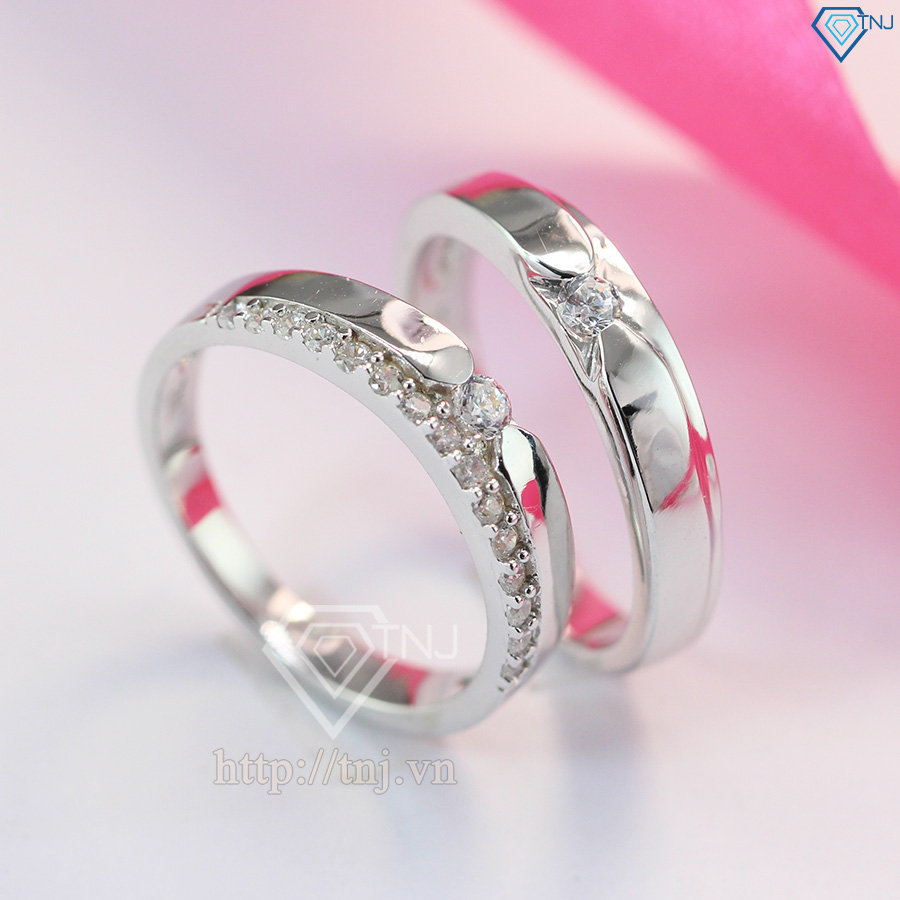 Nhẫn đôi bạc nhẫn cặp bạc đẹp khắc tên ND0270
