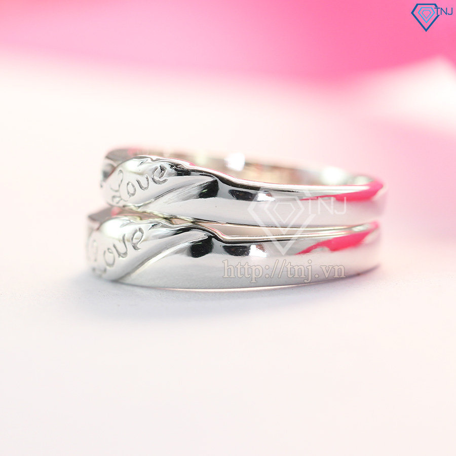 Nhẫn đôi bạc nhẫn cặp bạc chữ Love đẹp ND0292