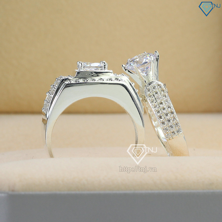 Nhẫn đôi bạc đẹp sang trọng ND0308