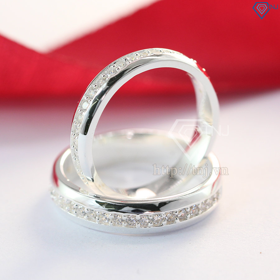 Nhẫn đôi bạc nhẫn cặp bạc đẹp tinh tế ND0357