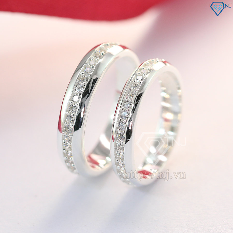 Nhẫn đôi bạc nhẫn cặp bạc đẹp tinh tế ND0357