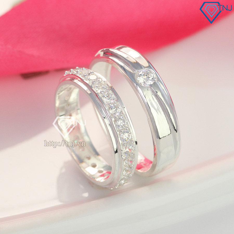 Nhẫn đôi bạc nhẫn cặp bạc cao cấp ở Hà Nội ND0451