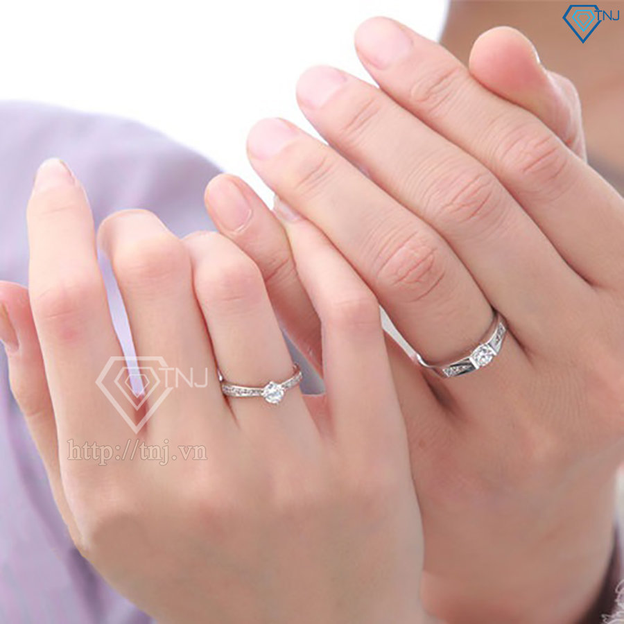 nhẫn đôi bạc nhẫn cặp bạc đẹp ND0045