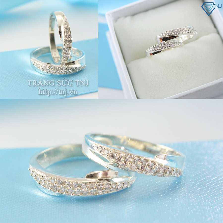 nhẫn đôi bạc nhẫn cặp bạc đẹp nd0151