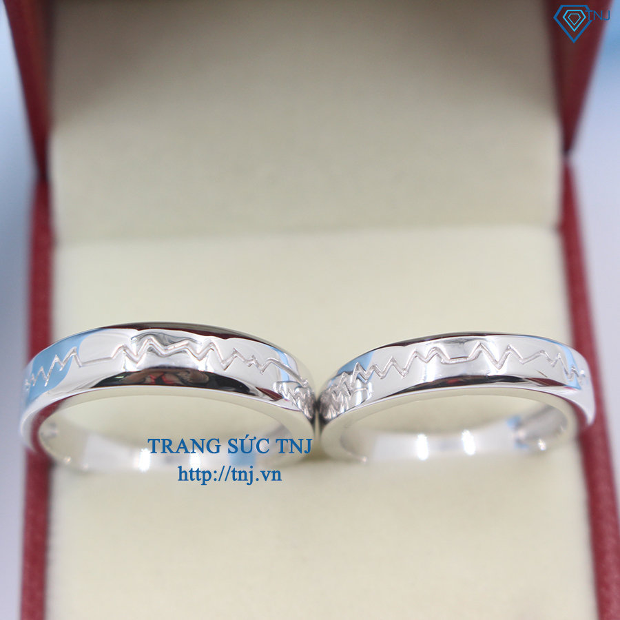Nhẫn đôi bạc nhẫn cặp bạc đẹp nhịp đập trái tim ND0251