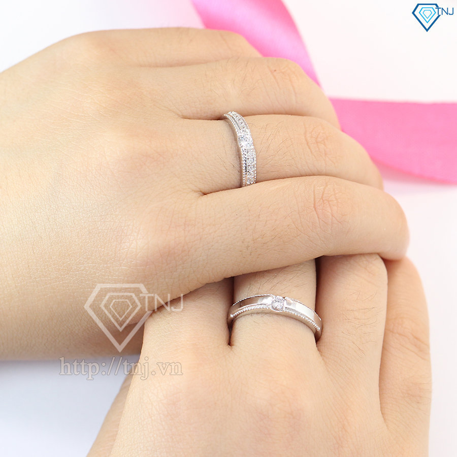 nhẫn đôi bạc nhẫn cặp bạc đẹp ND0370