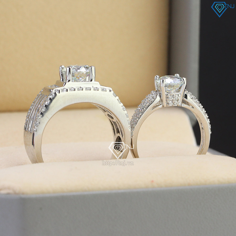 Nhẫn cặp đôi đính kim cương Moissanite NDM0004