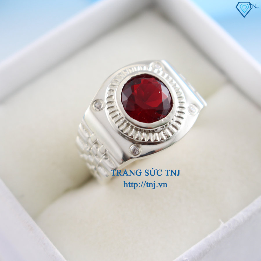 Tổng hợp mẫu nhẫn nam sapphire đẹp màu đỏ - TahiGems