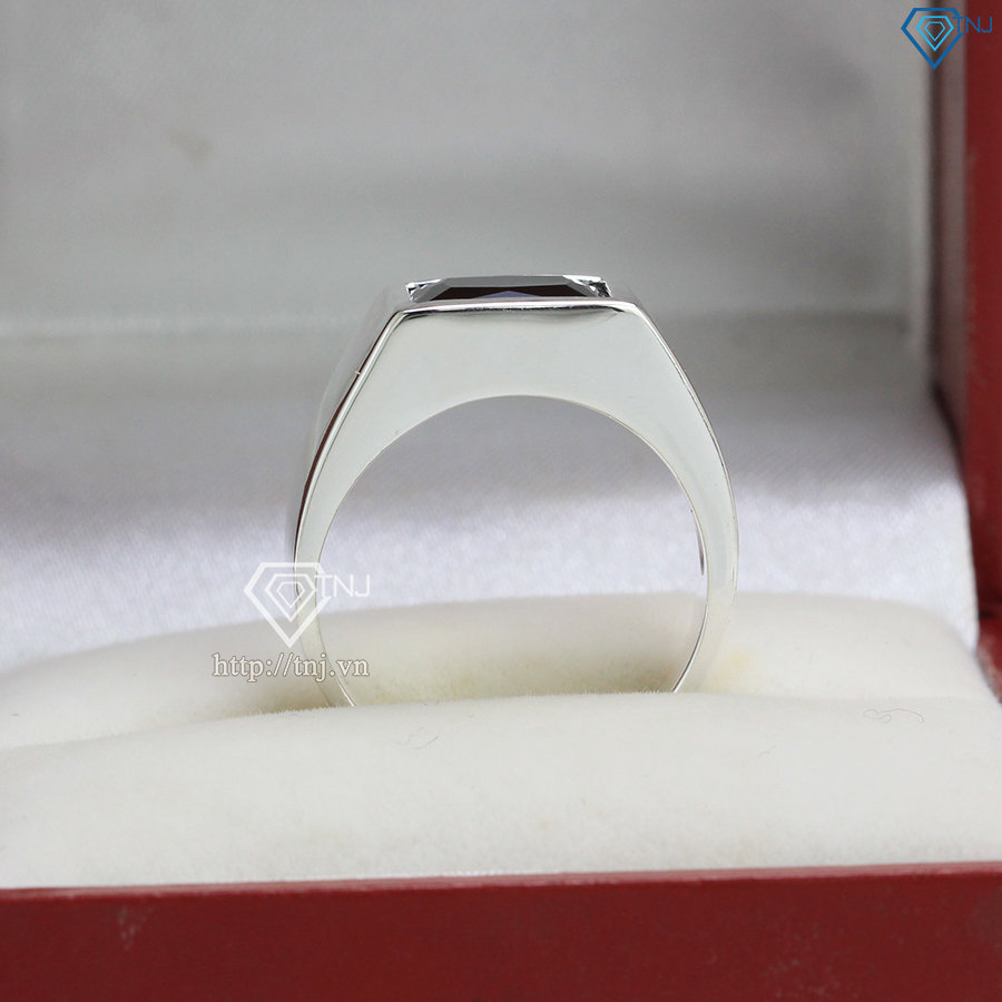  Nhẫn nam đá đen bằng bạc đơn giản NNA0065