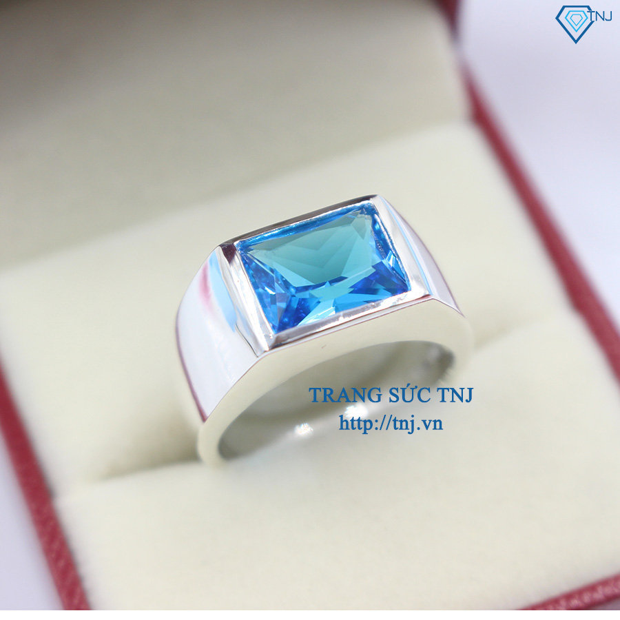 Nhẫn bạc nữ cá voi xanh đính đá xanh Aqua Nhẫn bạc Ý 925 mạ vàng trắng cao  cấp DUYSON SILVER [NFXK15] | Shopee Việt Nam