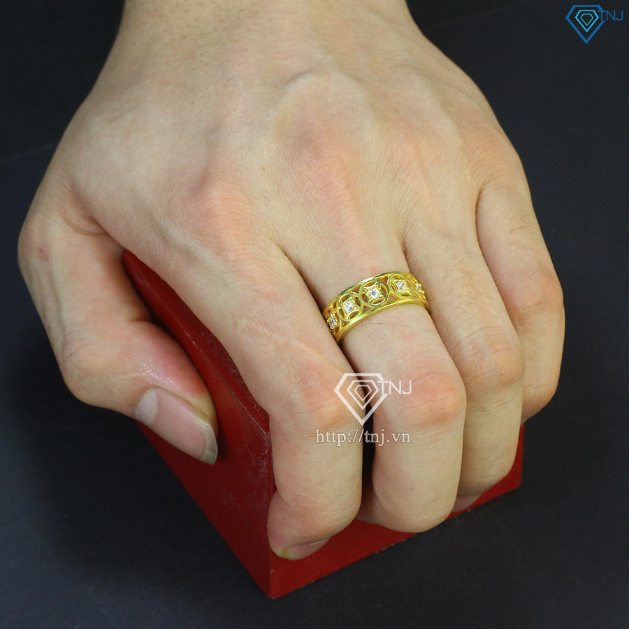 Nhẫn bạc nam kim tiền xi mạ vàng 18k NNA0304