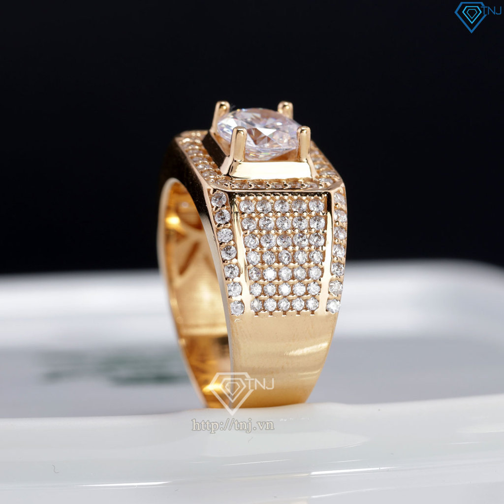 Nhẫn bạc nam xi mạ vàng hồng mặt vuông NNA0306-XH