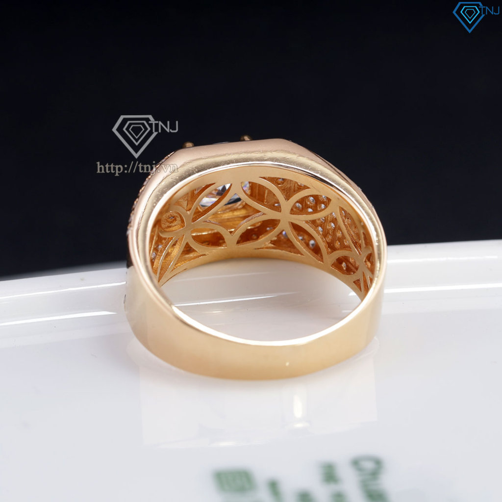 Nhẫn bạc nam xi mạ vàng hồng mặt vuông NNA0306-XH