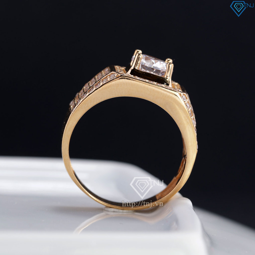 Nhẫn bạc nam xi mạ vàng hồng mặt vuông NNA0306-XH