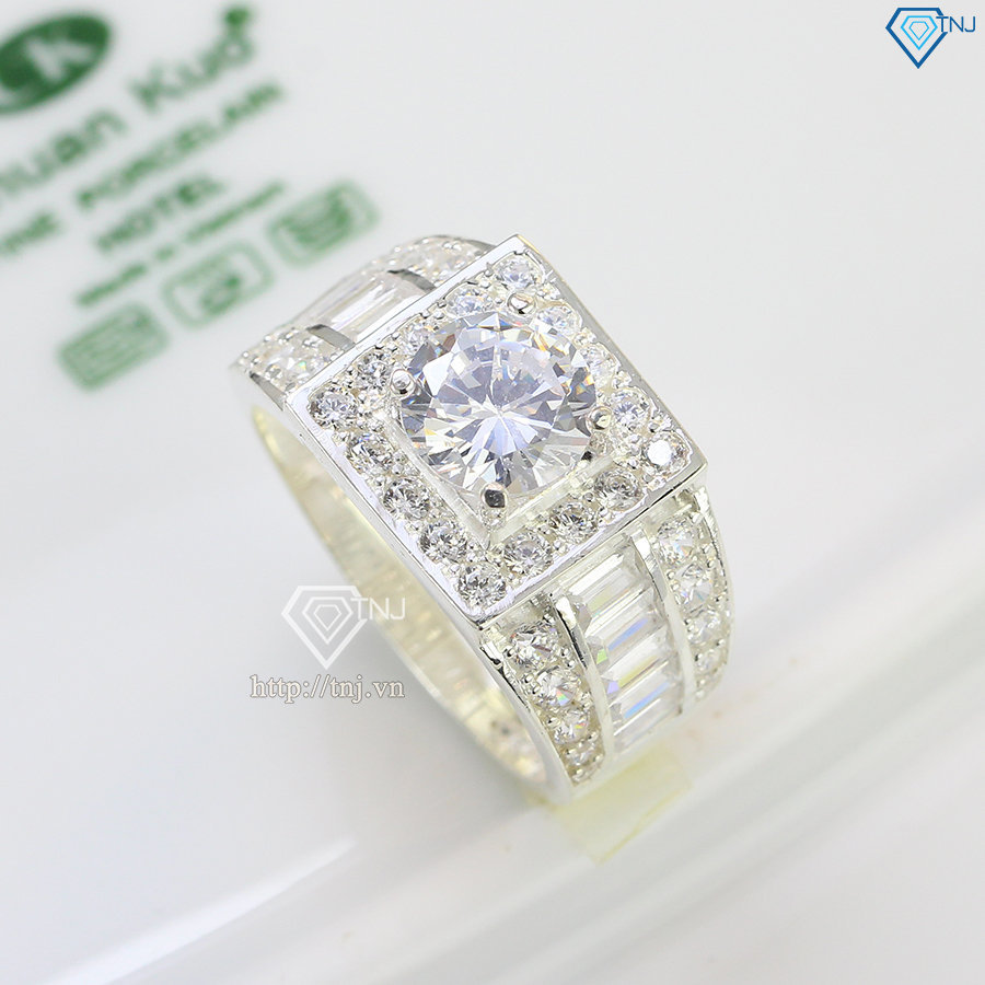 Nhẫn bạc nam đẹp mặt vuông NNA0380