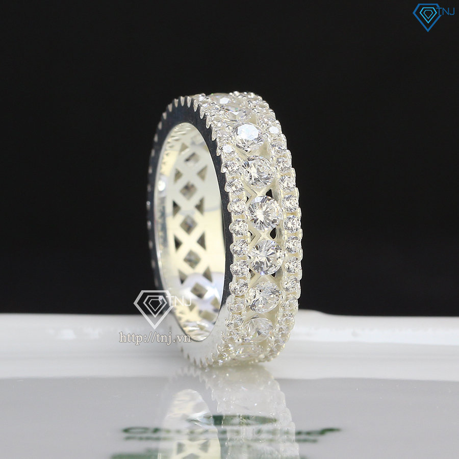 Nhẫn bạc nam ngón trỏ đính đá NNA0397